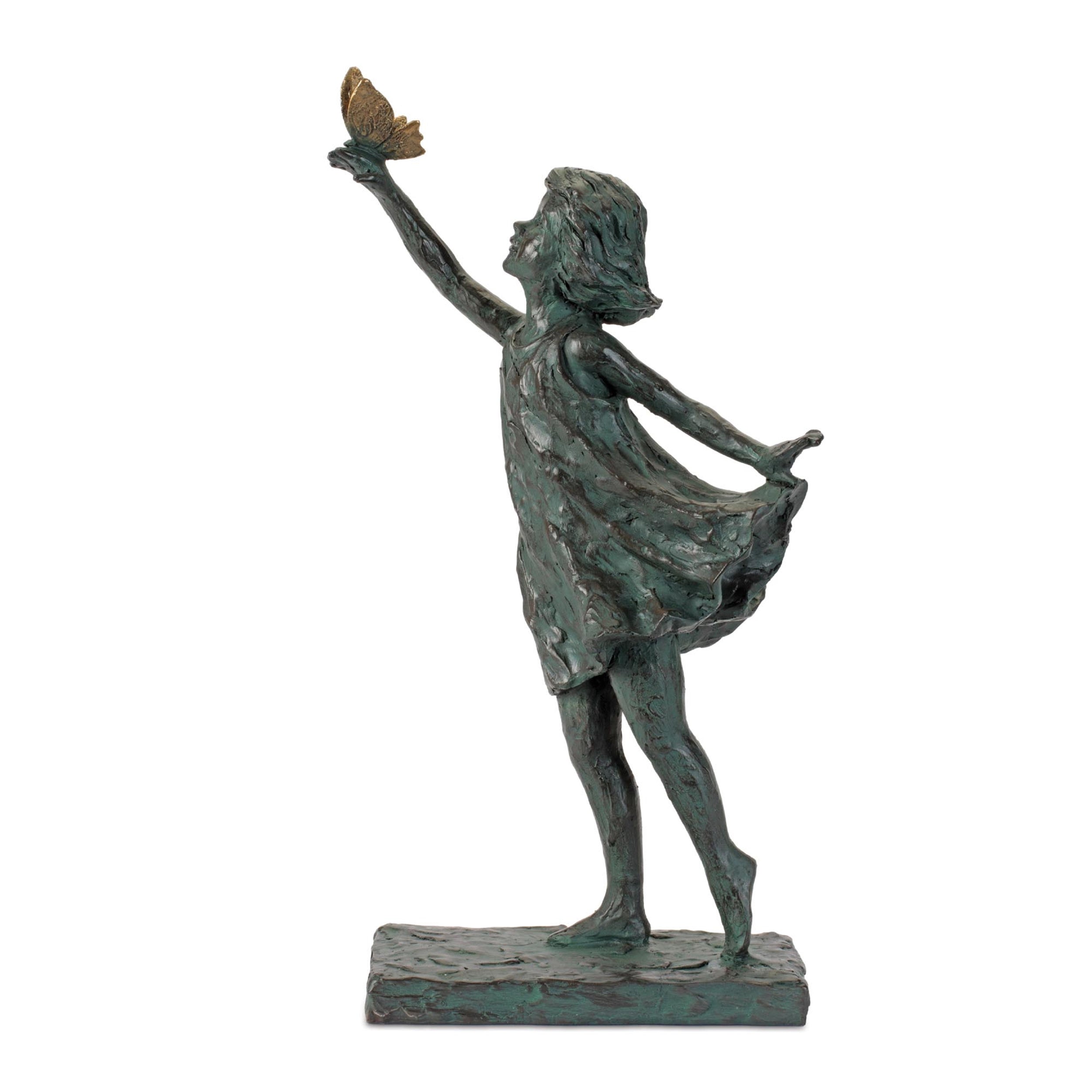 Girl with Butterfly Garden Statue 18.75"H