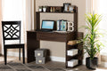 Baxton Studio Garnet Modern and Contemporary Walnut Brown Finished Wood Desk with Shelves
