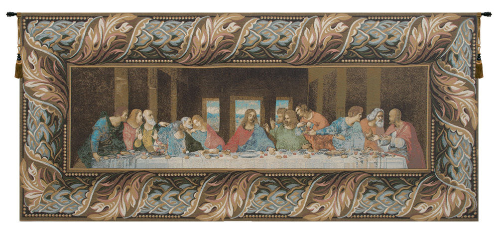 The Last Supper Italian with Border Italian Tapestry