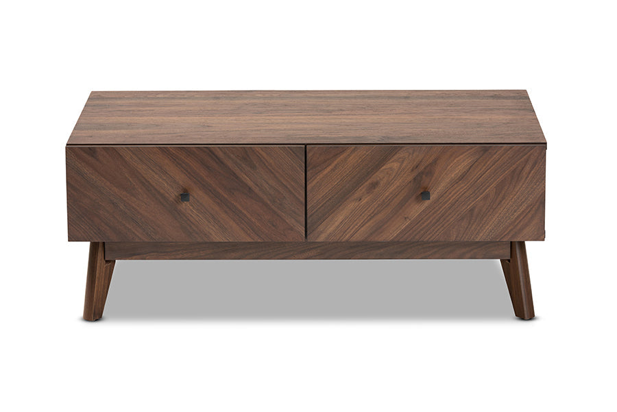 Baxton Studio Hartman Mid-Century Modern Walnut Brown Finished Wood Coffee Table