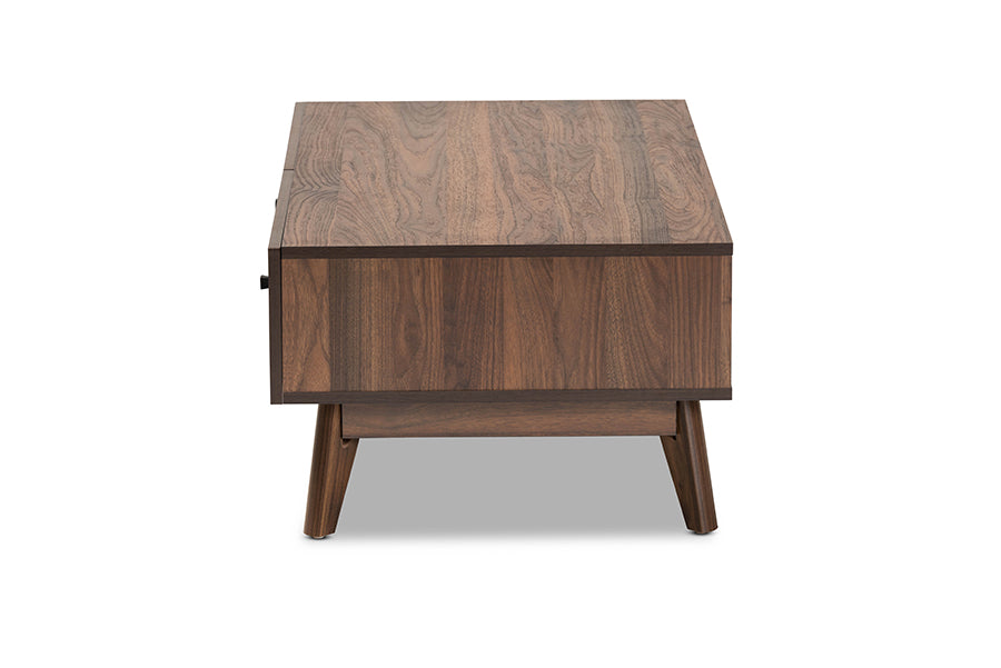 Baxton Studio Hartman Mid-Century Modern Walnut Brown Finished Wood Coffee Table