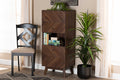 Baxton Studio Hartman Mid-Century Modern Walnut Brown Finished Wood Storage Cabinet