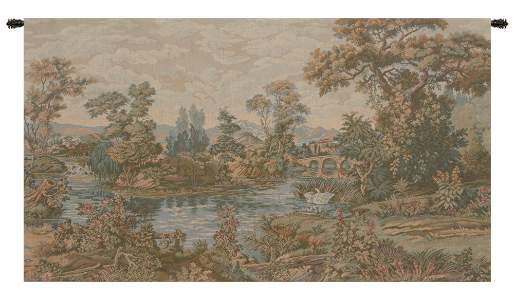 Swan in the Lake Small No Border Italian Tapestry
