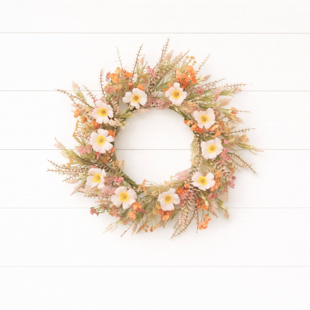 Mixed Spring Garden Floral Wreath 24 Inch