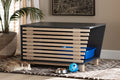 Baxton Studio Eckhart Modern and Contemporary Two-Tone Dark Grey and Oak Finished Wood Cat Litter Box Cover House