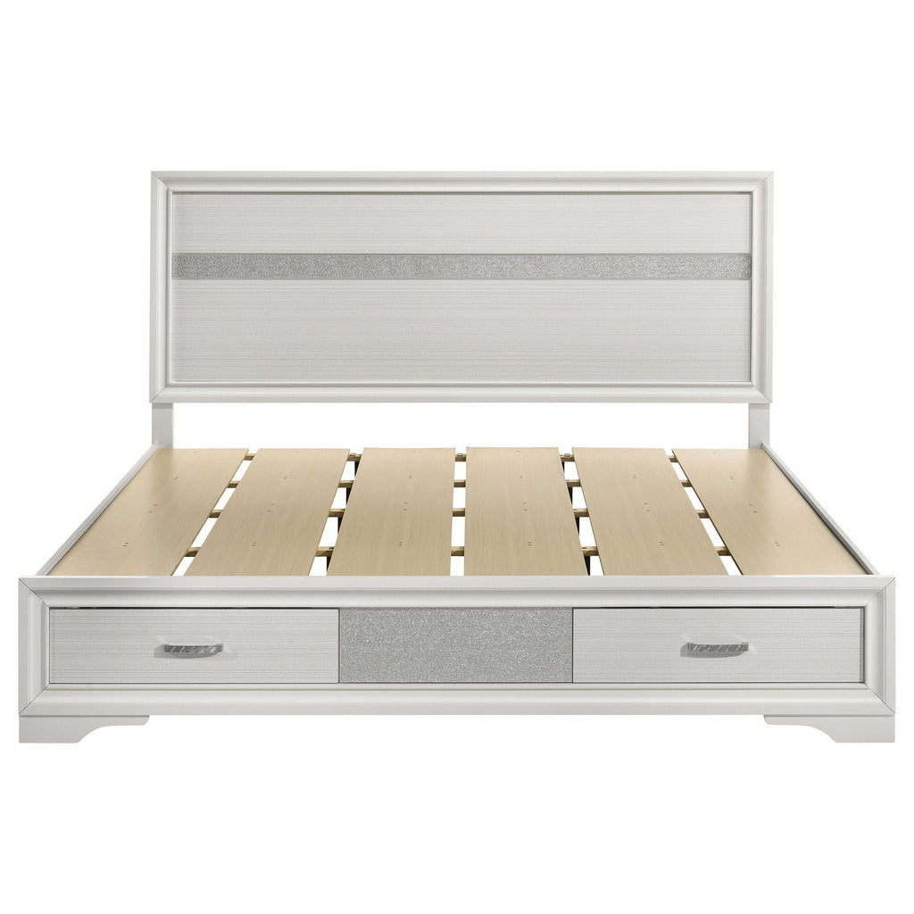 Miranda 51-inch Wood California King Storage Panel Bed White