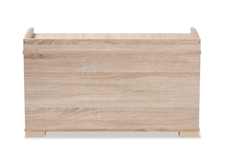 Baxton Studio Mariam Modern and Contemporary Oak Finished Wood Cat Litter Box Cover House