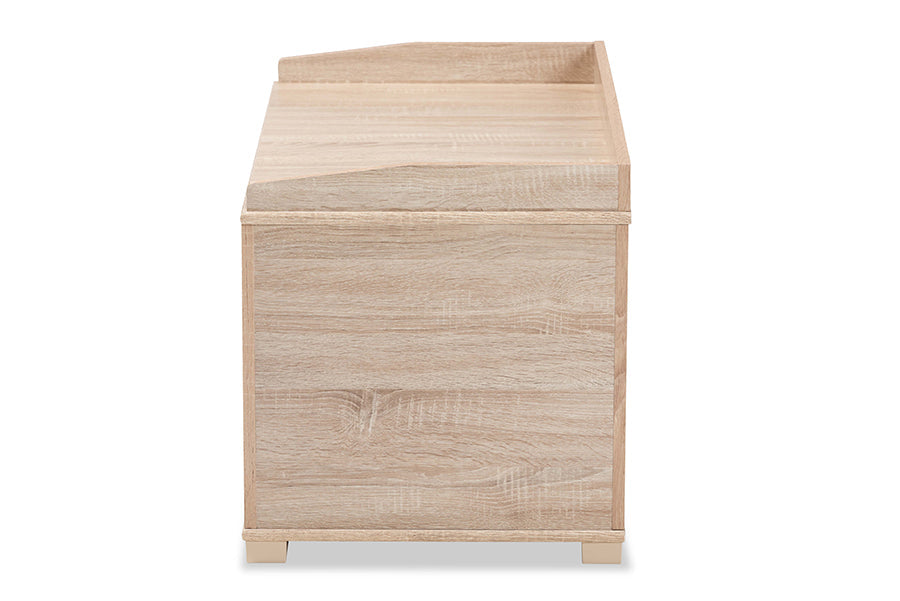 Baxton Studio Mariam Modern and Contemporary Oak Finished Wood Cat Litter Box Cover House