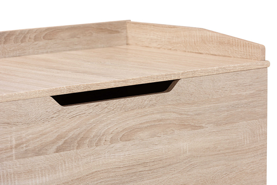 Baxton Studio Mariam Modern and Contemporary Oak Finished Wood Cat Litter Box Cover House