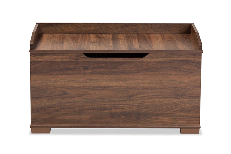 Baxton Studio Mariam Modern and Contemporary Walnut Brown Finished Wood Cat Litter Box Cover House