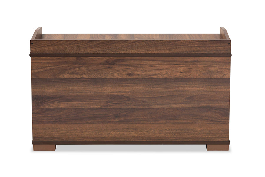 Baxton Studio Mariam Modern and Contemporary Walnut Brown Finished Wood Cat Litter Box Cover House