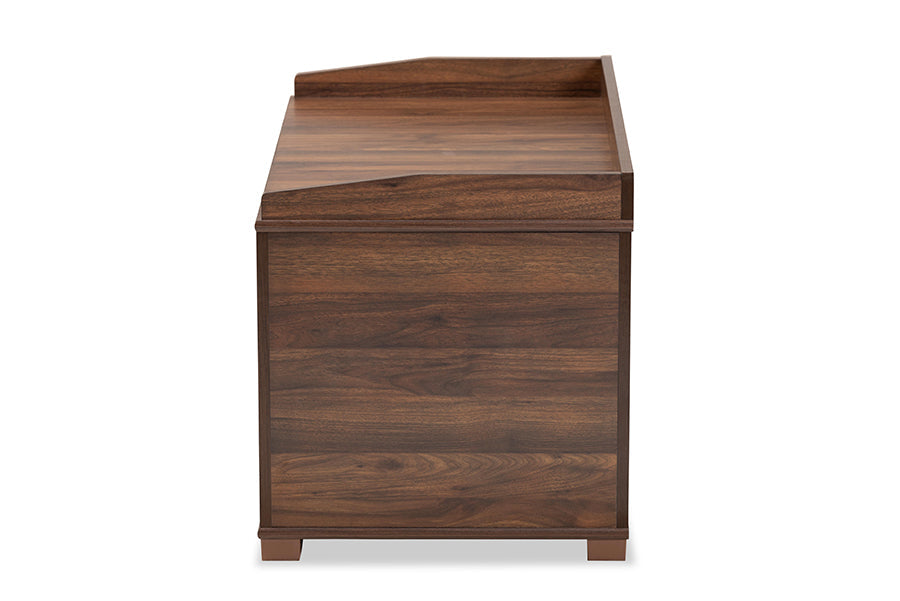 Baxton Studio Mariam Modern and Contemporary Walnut Brown Finished Wood Cat Litter Box Cover House