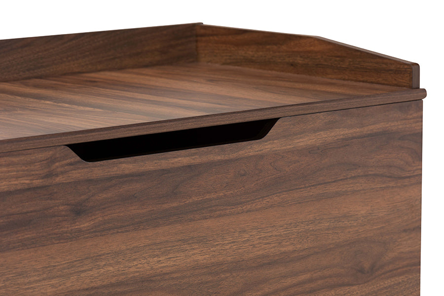 Baxton Studio Mariam Modern and Contemporary Walnut Brown Finished Wood Cat Litter Box Cover House