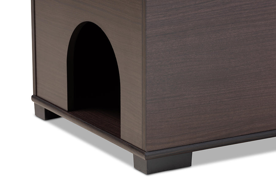 Baxton Studio Mariam Modern and Contemporary Dark Brown Finished Wood Cat Litter Box Cover House