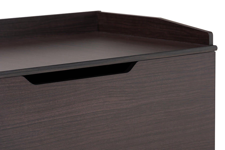 Baxton Studio Mariam Modern and Contemporary Dark Brown Finished Wood Cat Litter Box Cover House