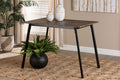 Baxton Studio Calder Mid-Century Modern Walnut Brown Finished Wood and Black Metal Dining Table