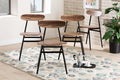 Baxton Studio Sherwood Mid-Century Modern Black Metal and Walnut Brown Finished Wood 4-Piece Dining Chair Set