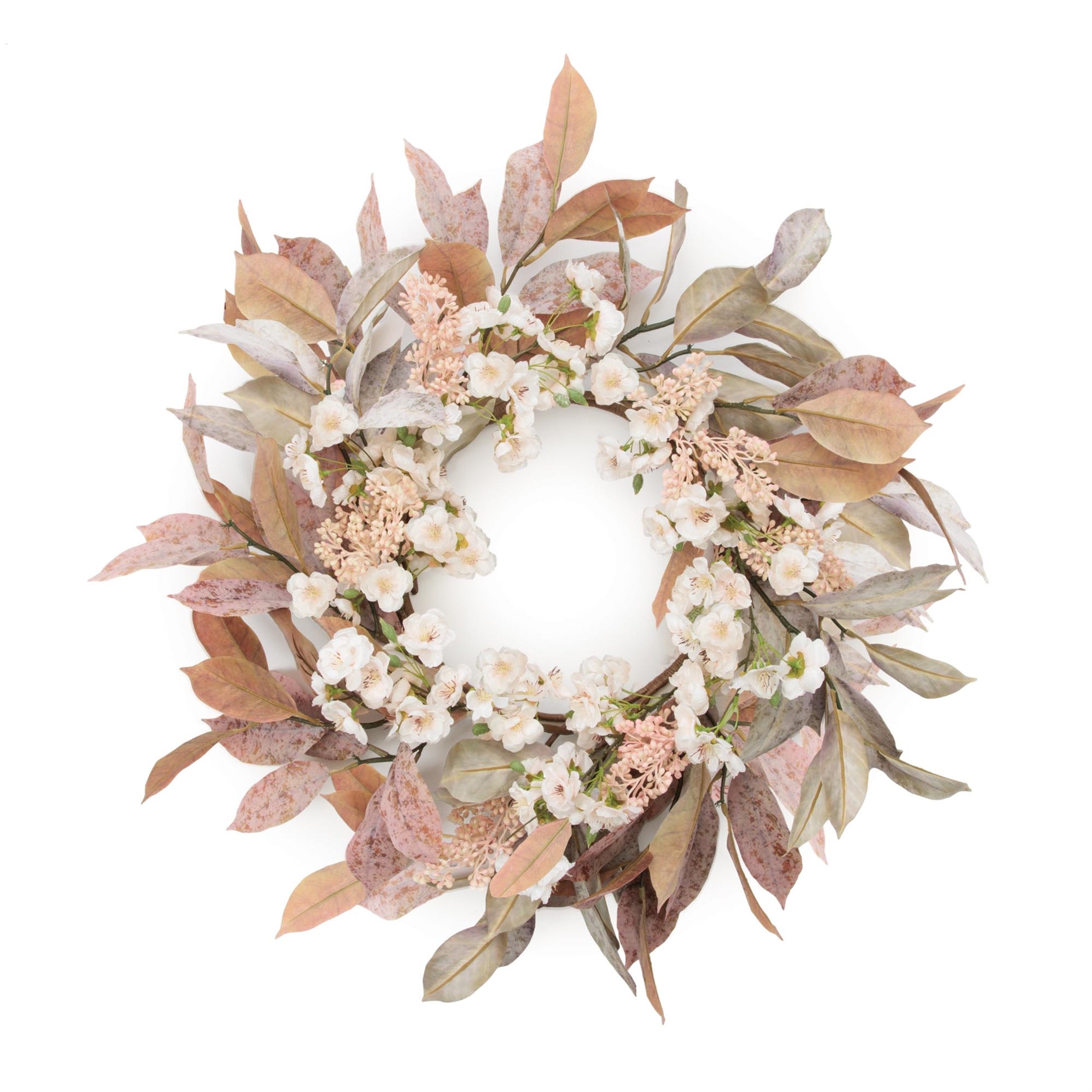 Harvest Foliage and Blossom Wreath 24"D