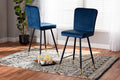 Baxton Studio Preston Modern Luxe and Glam Navy Blue Velvet Fabric Upholstered and Two-Tone Black and Gold Finished Metal 2-Piece Bar Stool Set
