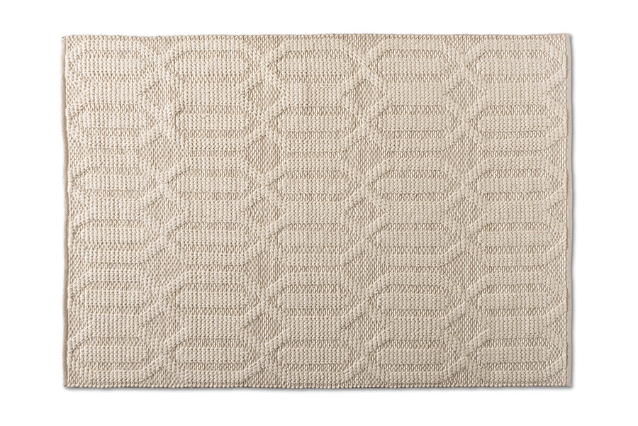 Baxton Studio Murray Modern and Contemporary Ivory Handwoven Wool Area Rug