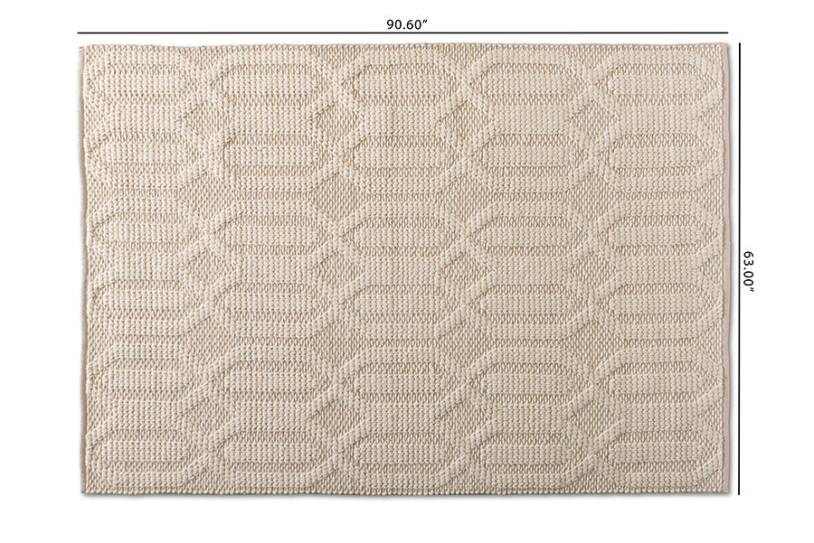 Baxton Studio Murray Modern and Contemporary Ivory Handwoven Wool Area Rug