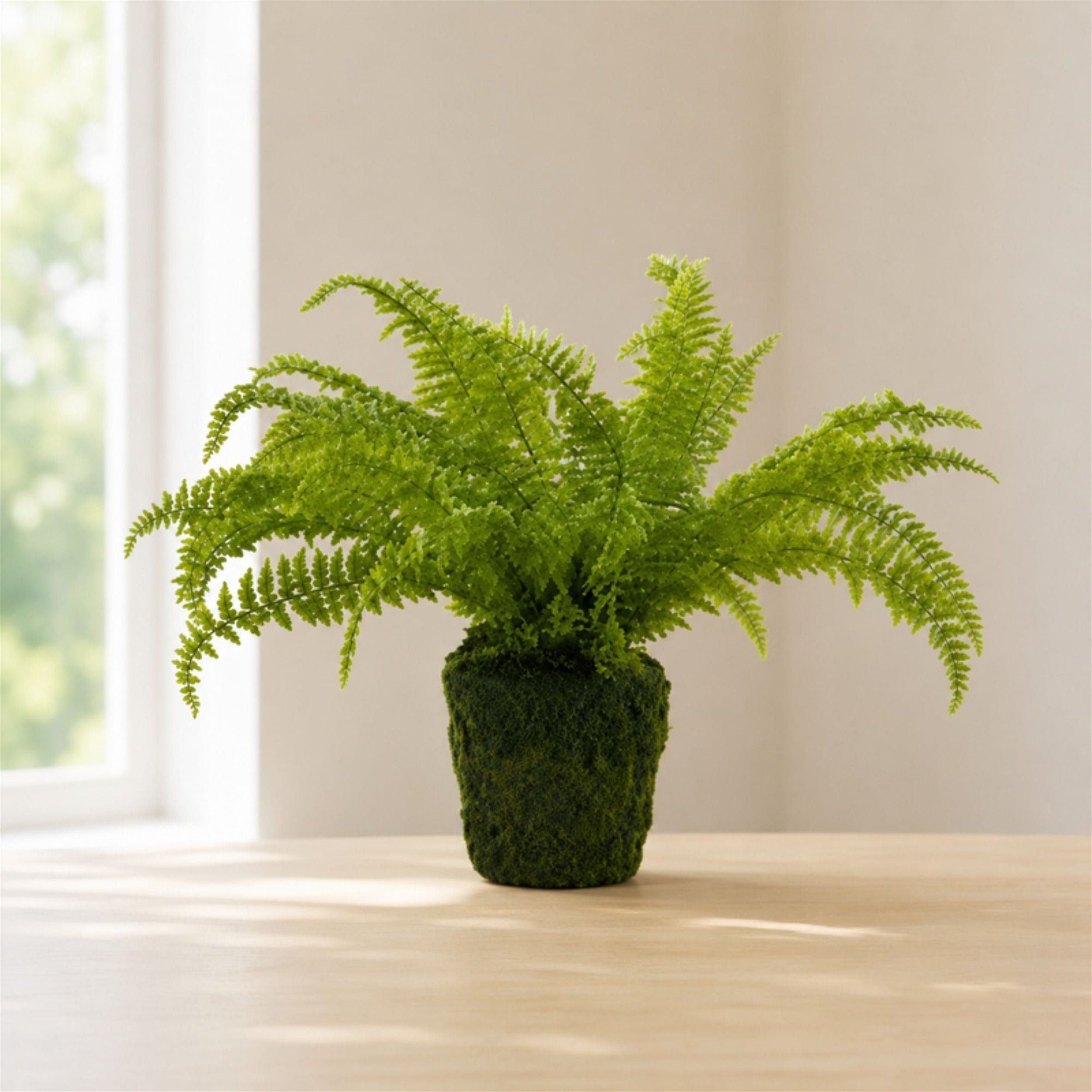 Fern Plant with Mossy Base 27"H