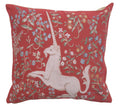 Licorne Fleuri Red French Cushion