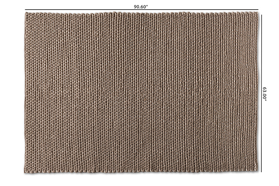 Baxton Studio Colemar Modern and Contemporary Brown Handwoven Wool Dori Blend Area Rug