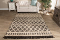 Baxton Studio Heino Modern and Contemporary Ivory and Charcoal Handwoven Wool Area Rug