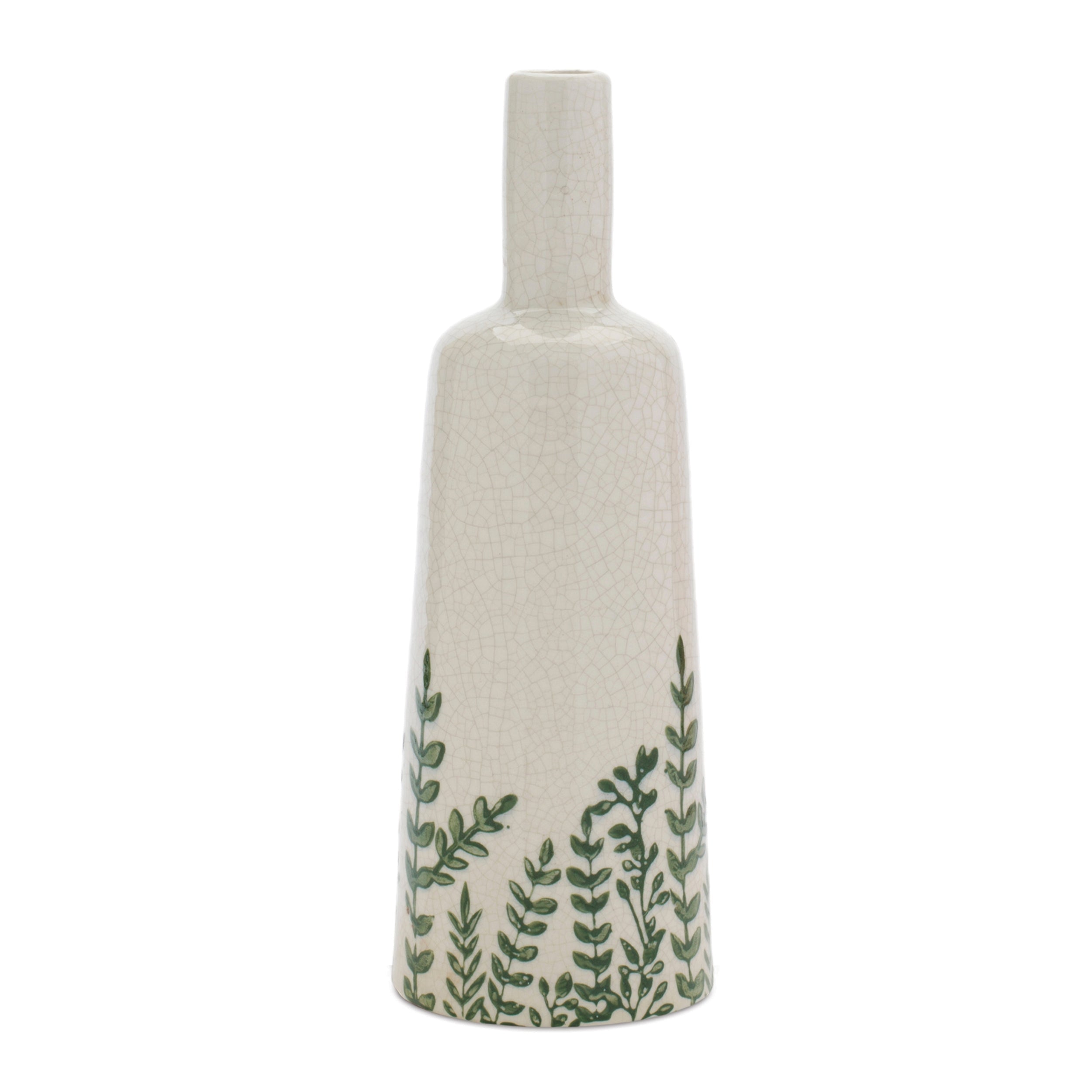 Botanical Stoneware Vase 13"H