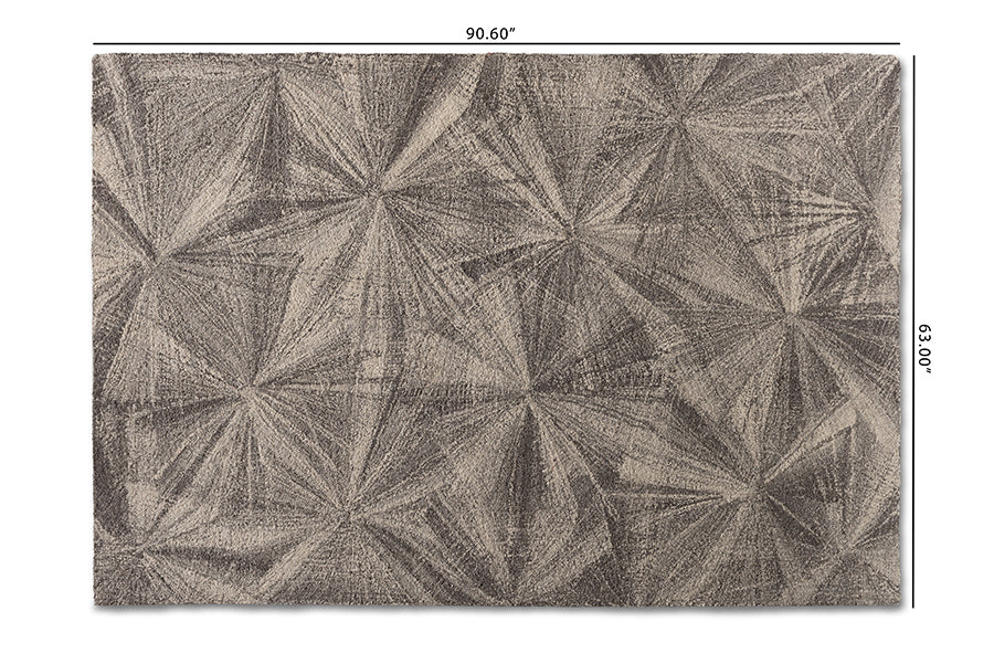 Baxton Studio Barret Modern and Contemporary Grey Hand-Tufted Wool Area Rug