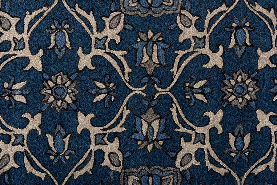 Baxton Studio Panacea Modern and Contemporary Blue Hand-Tufted Wool Area Rug