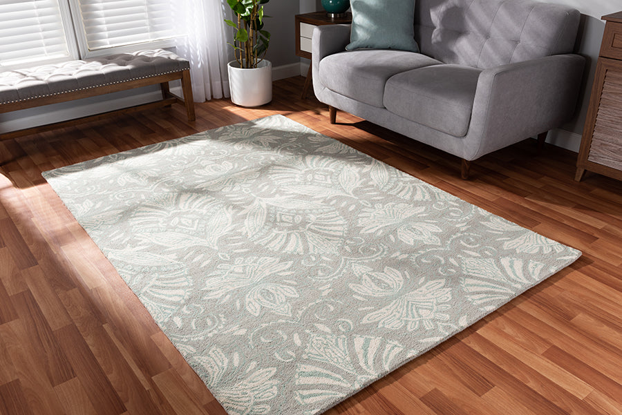 Baxton Studio Morain Modern and Contemporary Grey Hand-Tufted Wool Area Rug