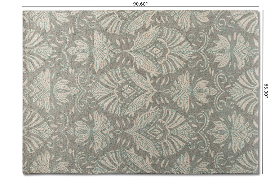 Baxton Studio Morain Modern and Contemporary Grey Hand-Tufted Wool Area Rug