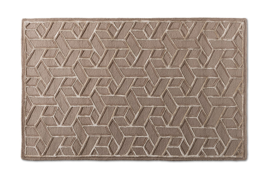 Baxton Studio Vigo Modern and Contemporary Sand Hand-Tufted Wool Blend Area Rug