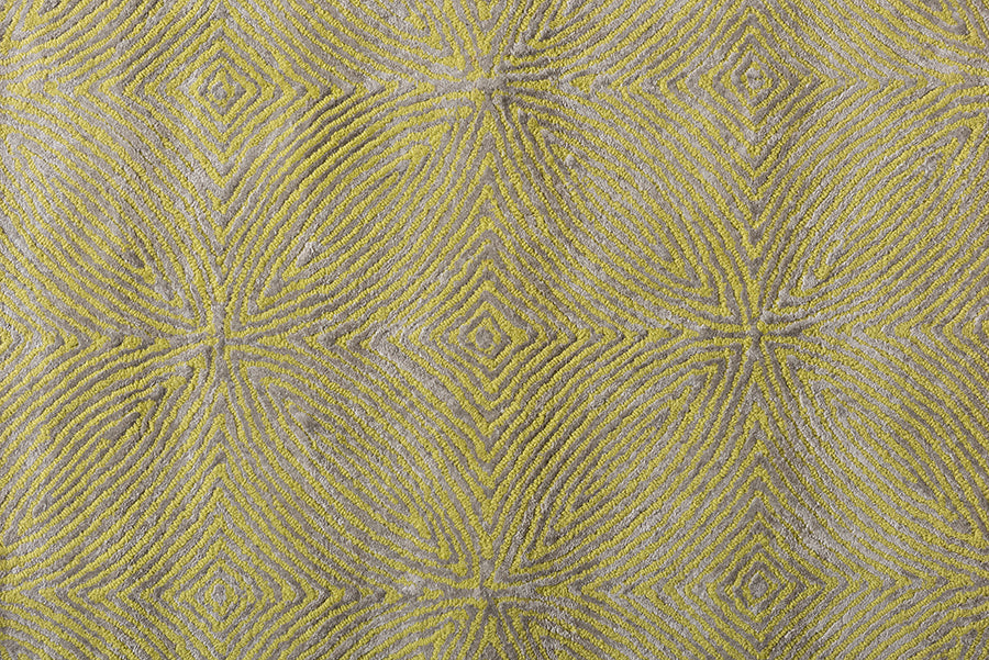 Baxton Studio Leora Modern and Contemporary Lime Green and Grey Hand-Tufted Viscose Blend Area Rug