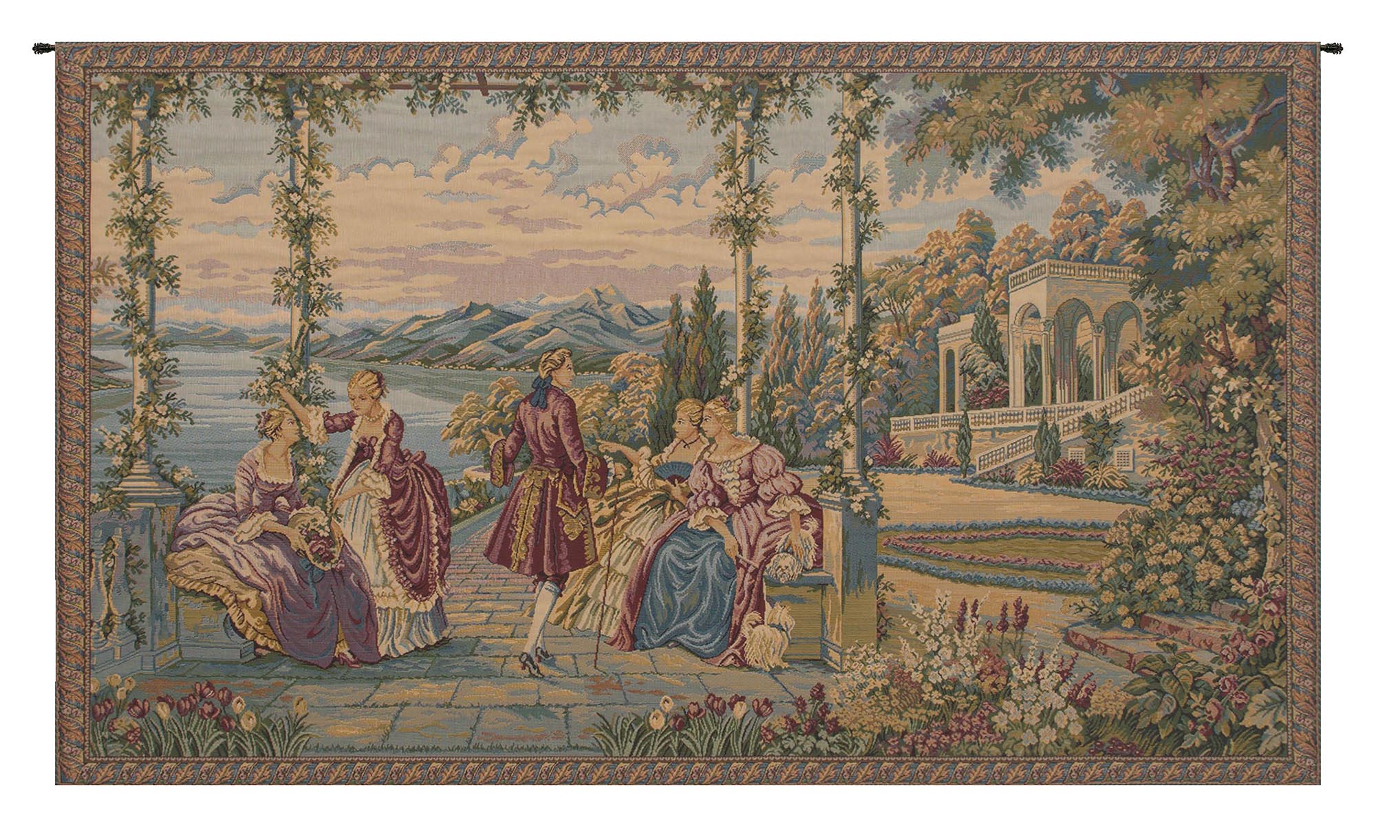 Dame e Lago Italian Tapestry