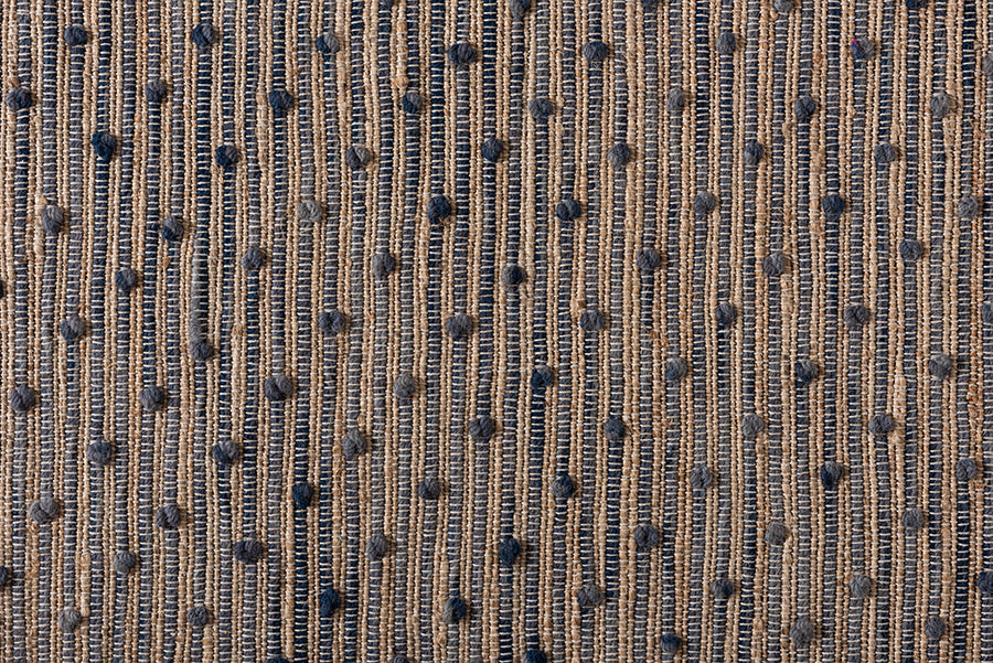 Baxton Studio Berries Modern and Contemporary Natural Brown and Blue Handwoven Jute Blend Area Rug