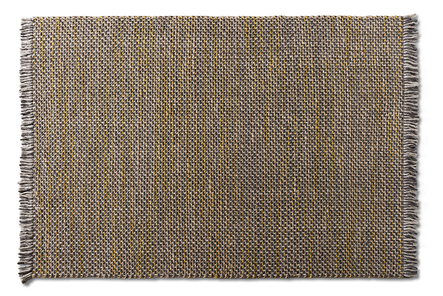 Baxton Studio Nurten Modern and Contemporary Yellow and Grey Handwoven Hemp Blend Area Rug
