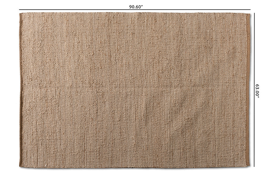 Baxton Studio Michigan Modern and Contemporary Natural Brown Handwoven Hemp Blend Area Rug