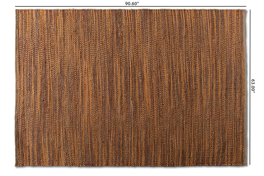 Baxton Studio Michigan Modern and Contemporary Rust Handwoven Hemp Blend Area Rug