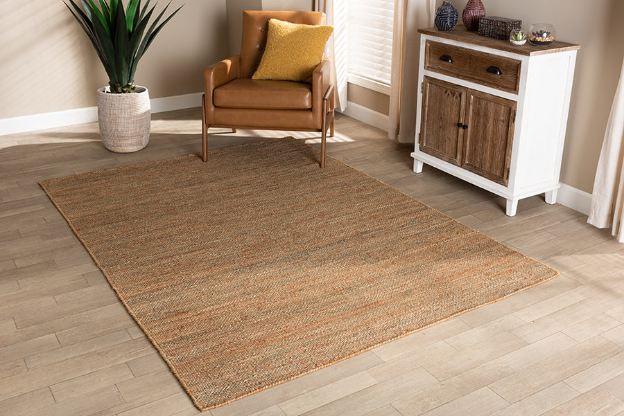 Baxton Studio Flamings Modern and Contemporary Brick Handwoven Hemp Area Rug