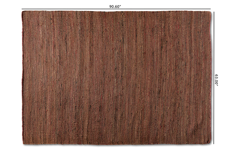 Baxton Studio Flamings Modern and Contemporary Rust Handwoven Hemp Area Rug