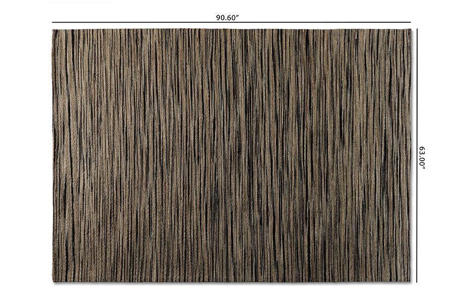 Baxton Studio Shiro Modern and Contemporary Beige and Black Handwoven Hemp Area Rug