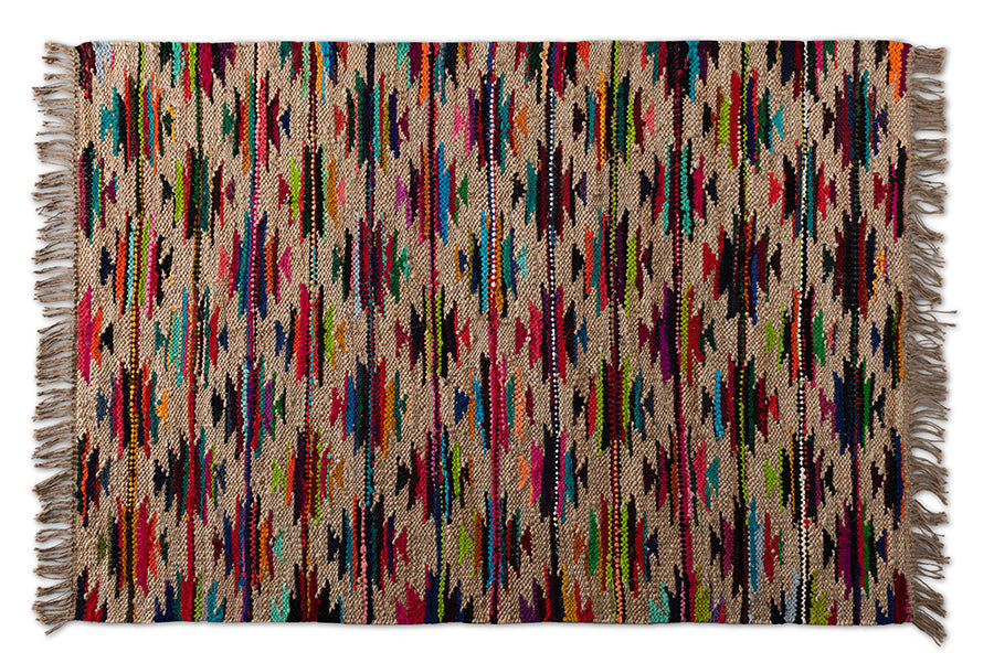 Baxton Studio Zurich Modern and Contemporary Multi-Colored Handwoven Hemp Blend Area Rug