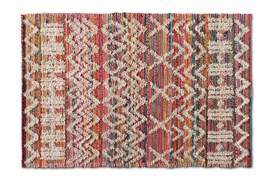 Baxton Studio Graydon Modern and Contemporary Multi-Colored Handwoven Fabric Blend Area Rug