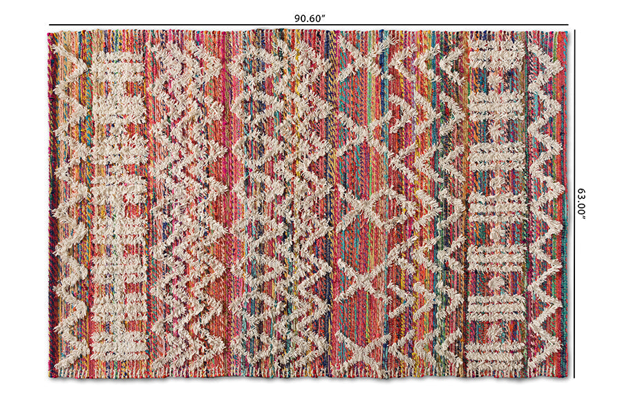 Baxton Studio Graydon Modern and Contemporary Multi-Colored Handwoven Fabric Blend Area Rug