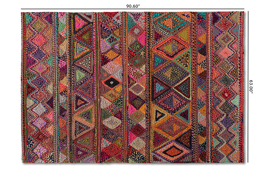 Baxton Studio Bagleys Modern and Contemporary Multi-Colored Handwoven Fabric Area Rug