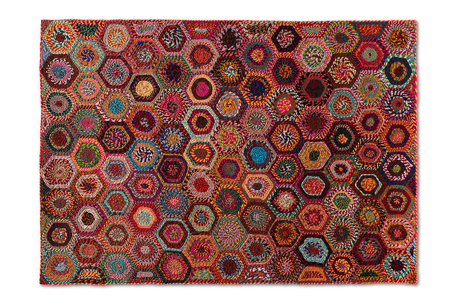 Baxton Studio Adailo Modern and Contemporary Multi-Colored Handwoven Fabric Area Rug