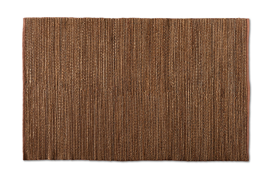 Baxton Studio Zaguri Modern and Contemporary Natural Handwoven Leather Blend Area Rug